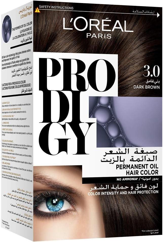 رنگ موی L'Oréal Paris Prodigy 3.0 قهوه ای تیره 1 بسته 3.0 قهوه ای تیره